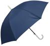 Long 60cm Rib Cute Pastel Plain Stylish Logo Automatic Lightweight Fiberglass Matte Finish Navy Women's Umbrella, Length, Design, Band, One-Touch
