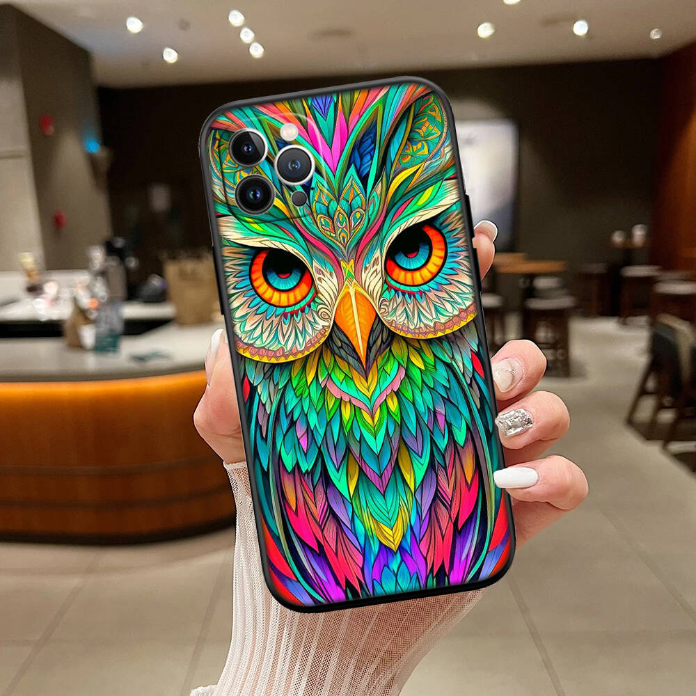 Cartoon Art Owl New Phone Case for iPhone 6 6s 7 8 11 12 13 14 15 16 17 16E XS Pro Max XR X SE Air