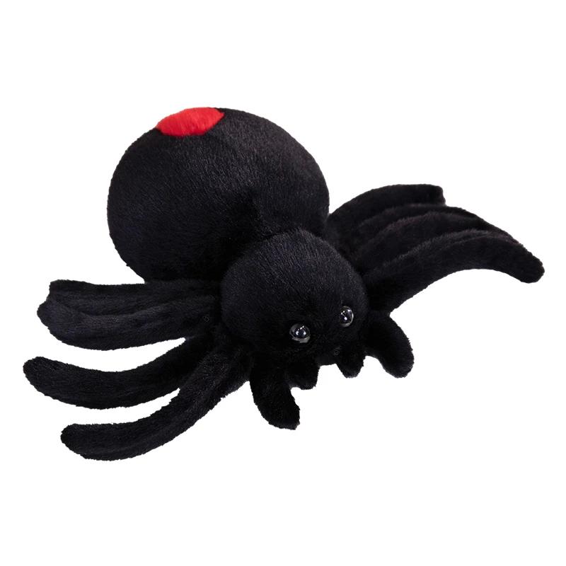 Simulation Animals Realistic Black Spider Plush Toy Soft Stuffed Animal Cartoon Little Spider Plushies Doll for Kids Xmas Gift