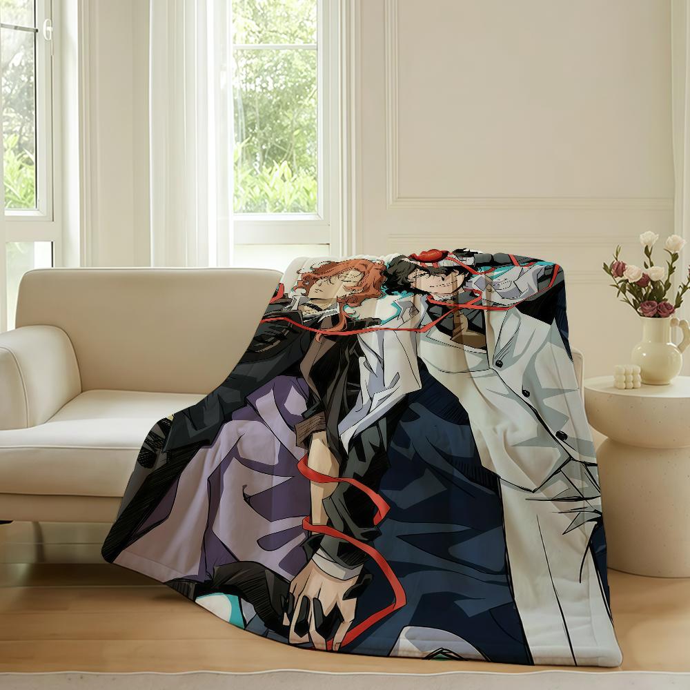 Adventure anime Bungo Stray Dogs Blanket For Sofa Office Bed Plane Travel Sleep Read Relax Camping Soft And Warm