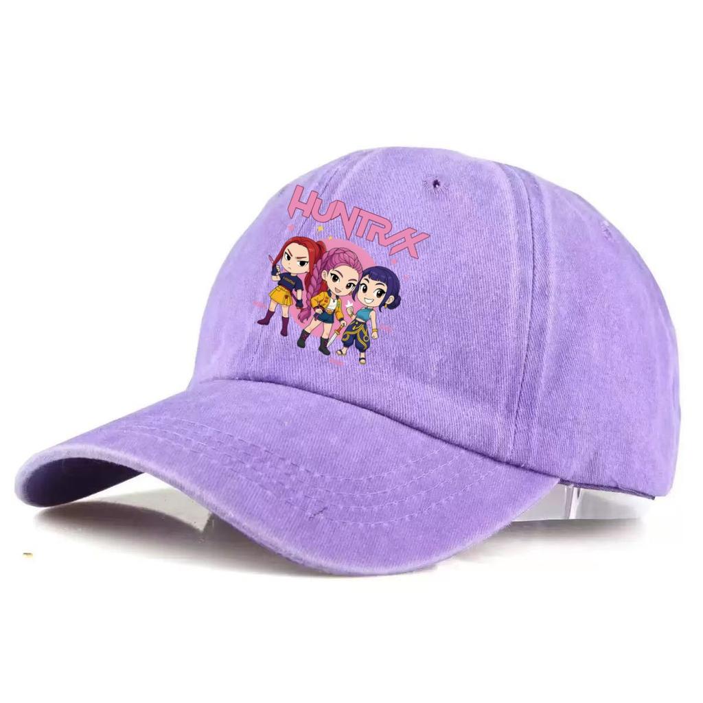 HUNTR/X Anime Girls Embroidered Baseball Cap, Vintage Washed Cotton Adjustable Dad Hat, Unisex Casual Sun Hat for Fans