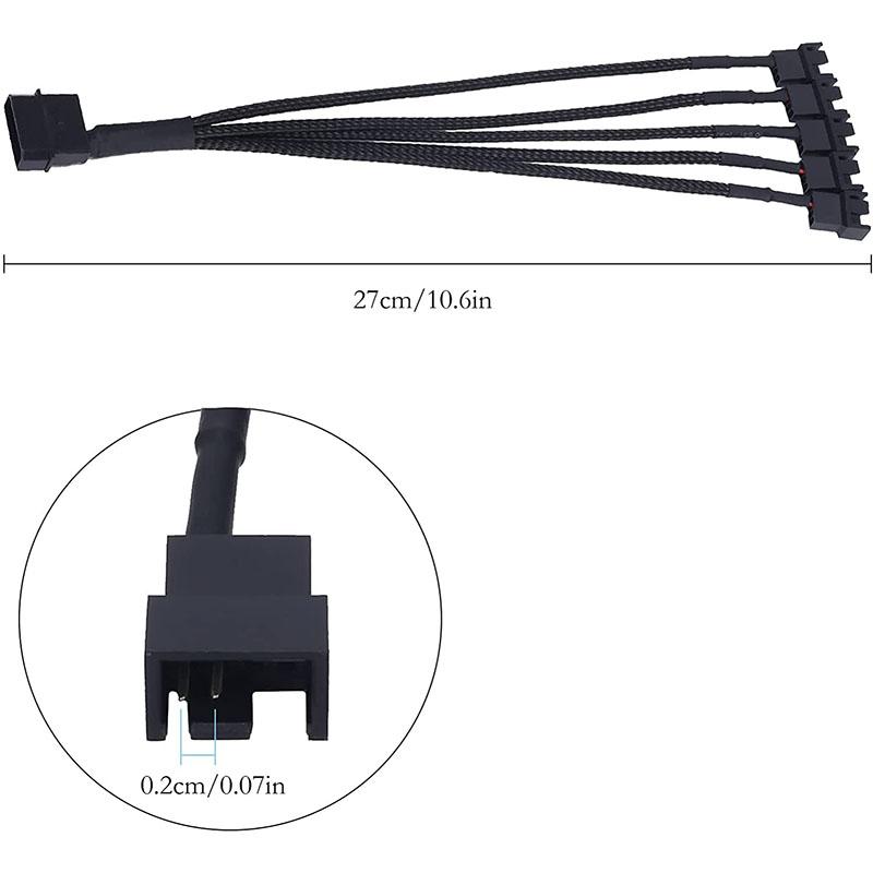 4-Pin Molex to 1/2/3/4/5 X 3 Pin / 4 Pin PMW 12V PC Case Computer Cooler Cooling Fan Splitter Y Power Adapter Cable
