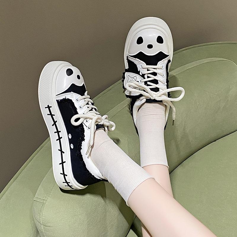 Panka stila Lolita, jauki, saldi, stilīgi platformas JK audekla apavi, skolniece, jauka, maiga meitene, Lolita vieni apavi