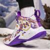 New high-top basketball shoes men's leather surface children's medium and small shoes cement floor indoor and outdoor actual running shoes