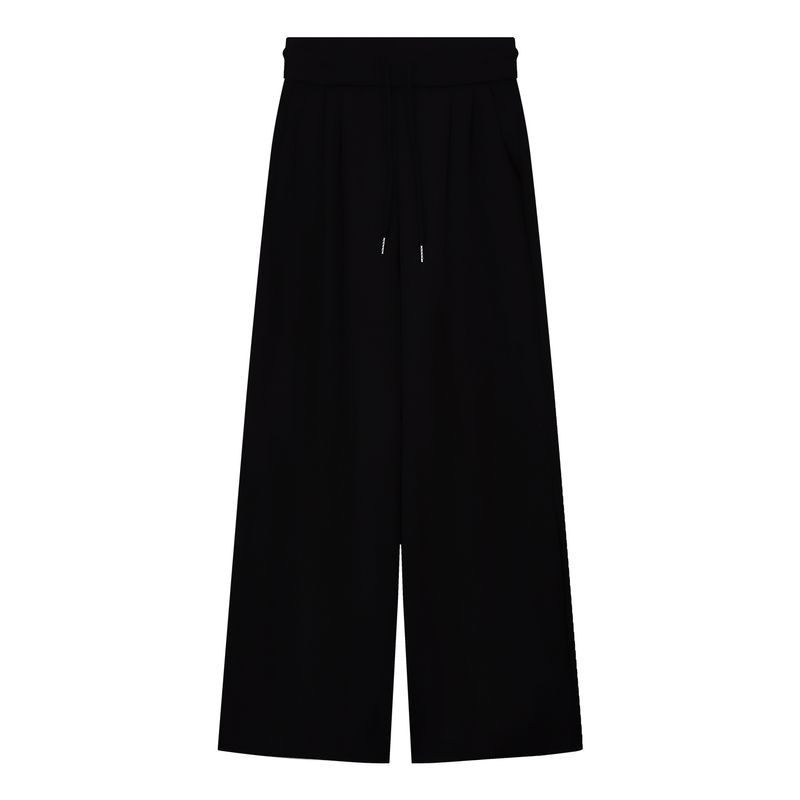 Pants Loose and Lazy Style High Waist Casual Pants Women Autumn Slimming Drooping Wide-Leg Pants Easiest for Match Black Mop Trousers