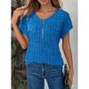 BITCED Women's Fashion Casual Solid Color Print Short Sleeve O-Neck Blouses & Shirts
