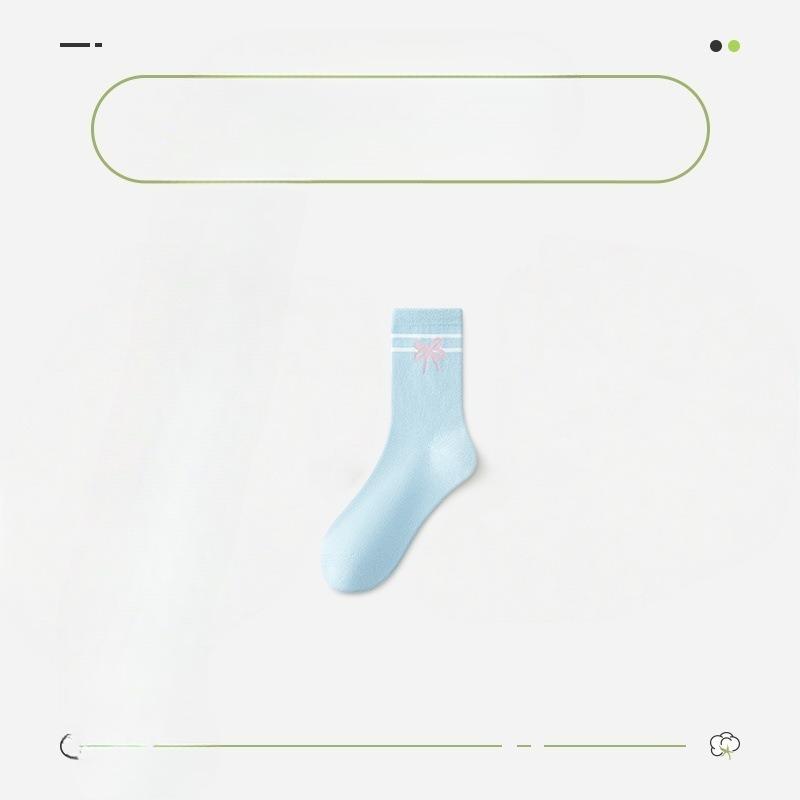 Ladies Spring and Autumn Fashion New Colorful Bow In Tube Socks