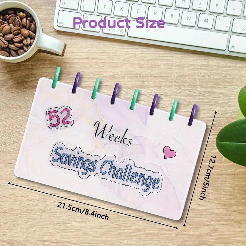 1pc 52 Week Money Saving Challenge Binder Reusable Budget Binder Storage Challenge Book High-Quality Durable Toy