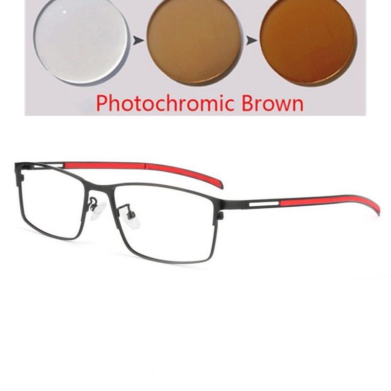 

0 -0.5 -0.75 To -6 Aspherical Sun Photochromic Lens SquareShape Prescriptive Eyeglasses With Cylinder Power Eyewear 0 +25 +50 To +600 W70060WW-Myopia - 6.0
