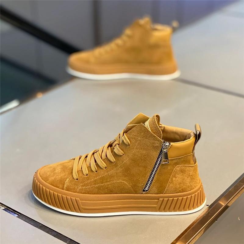 

Spring and Autumn new high-top casual wear-resistant ruffian handsome fried street advanced sense xs 38 верблюд
