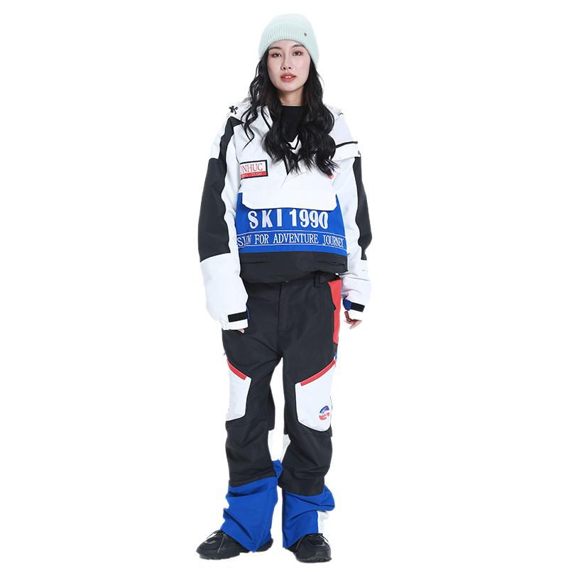 Unisex Two-Piece Ski Suit: Windproof, Waterproof, and Warm with Thickened Top and Ski Pants