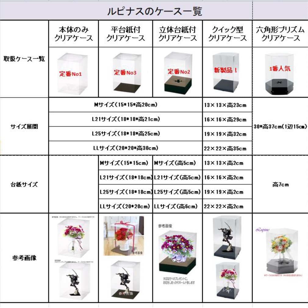 Made in LL 20 x 20 x 30cm 4 clear Flower bouquet preserved flower gift stuffed collection Japan, size, high, cases. boxes, cases, flowers,