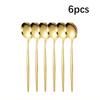 6pcs/30pcs Golden Stainless Steel Portuguese Cutlery Knife Fork Spoon Tea Spoon Chopsticks Upscale Cutlery Set