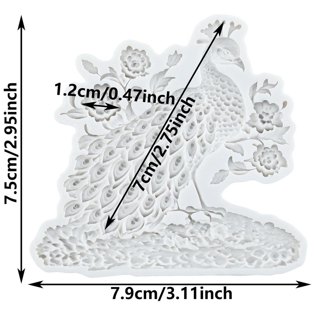Páv Silikonové formy Páv Fondánová forma Nástroje na zdobení dortů Topper na cupcake Cukroví Čokoláda Gumpasta forma