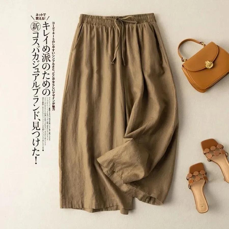 Wide Leg Cotton Linen Pants Women High Waist Spring Autumn New Style Loose Fit Slimming Breathable Plus Size Casual Straight Leg Pants