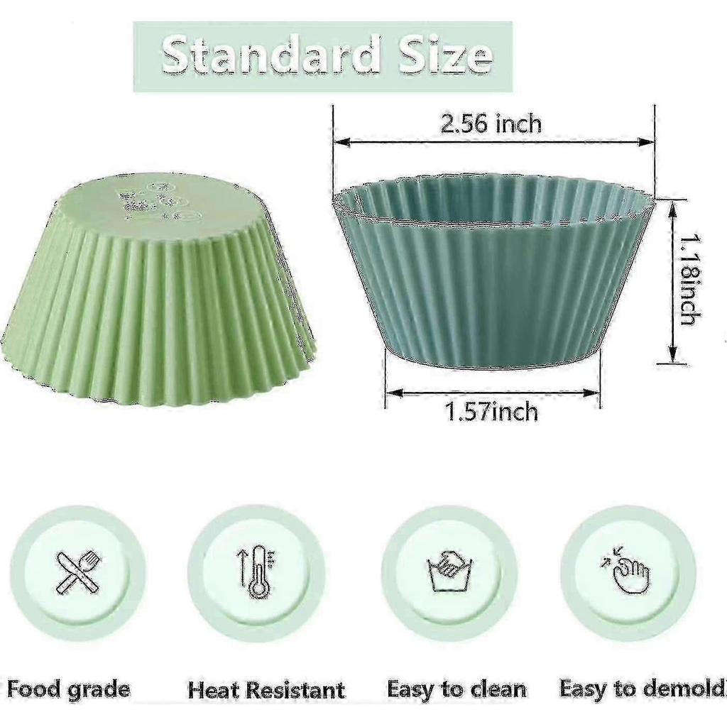 Reusable Non-Stick Muffin Molding Set for Kitchen Baking - Silicone Cupcake Liners (a-1b)