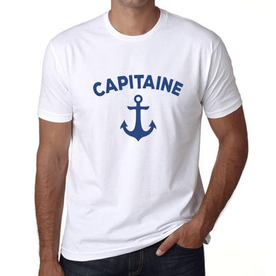 Men’s Vintage Tee Shirt Graphic T Shirt Capitaine White