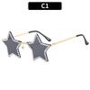 Fashion New Frameless Diamond Sunglasses Funny Prom Team Pentagram Sunglasses Sunglasses