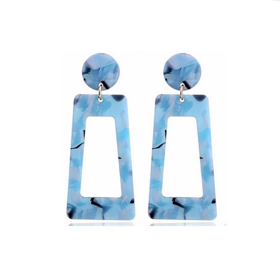 Boho Turquoise Geometric Drop Earrings – C-Shape Dangle Hoop Earrings, Western Cowgirl Tribal Statement Jewelry For Women