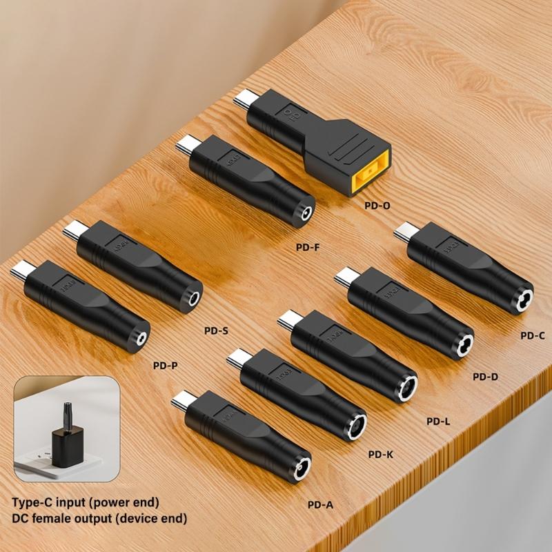 Portable Type C To Direct Current Power Adapter, 100W Fast Charge Converter Suitable for Electronic Devices Everyday Use
