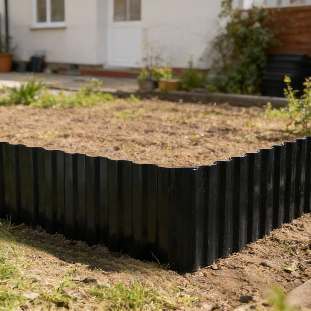 1 Rol Heavy Duty Knoop Tuinrand Afzetting Gekartelde Schutting Vochtbestendig Landschapsrand Rand