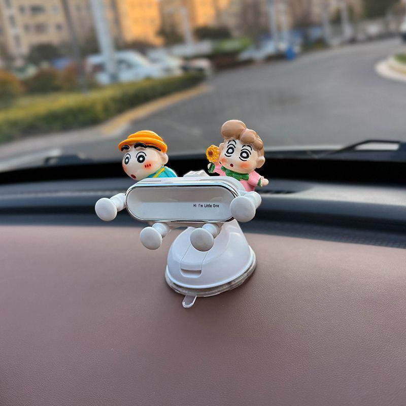 Cute Crayon Shin-chan 2025 Car Phone Holder & Ornament for Female Drivers