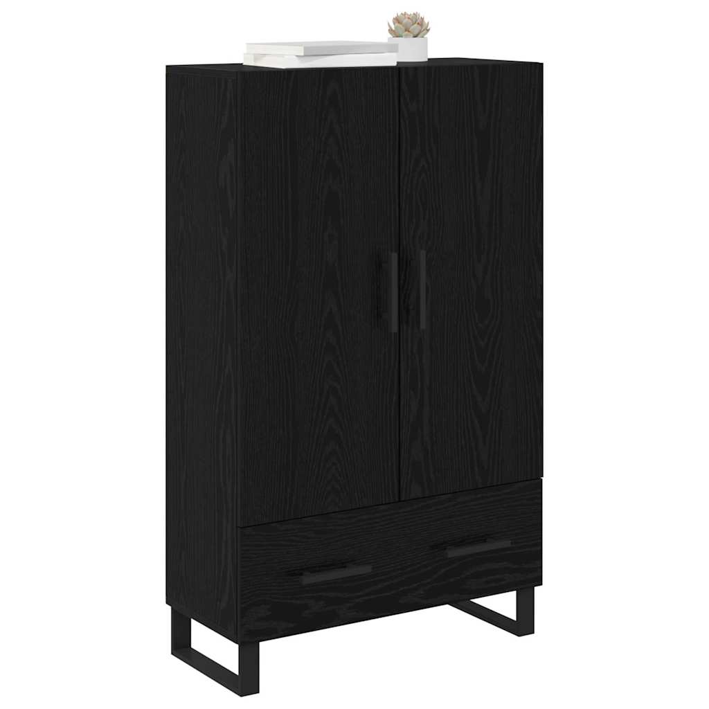 Highboard in Black Oak Look 69.5 x 30 x 115 cm Particleboard