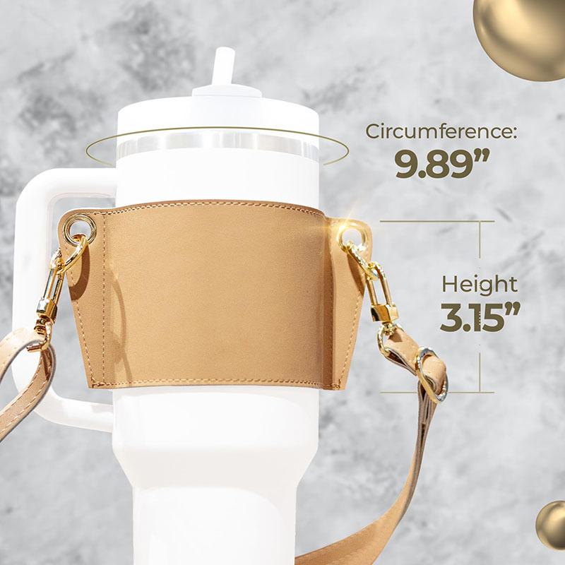 Stanley Wasserflaschen-Griffriemen, Tragbarer Schultergurt für 30-40 oz Becher, PU-Leder-Zubehör