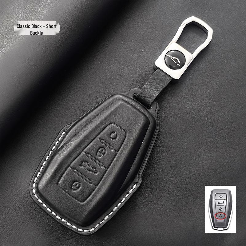 Compatible with Geely Emgrand, Binyue, Vision X6, Binrui, Boyue - Genuine Leather Key Case