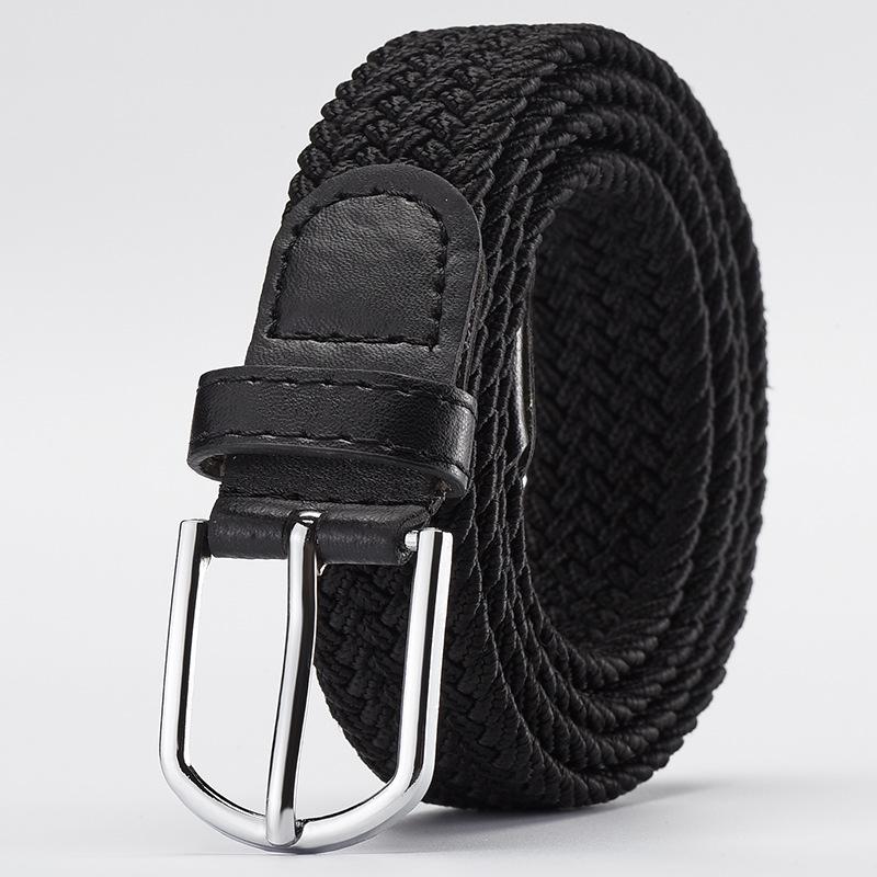 Unisex Elastic Stretch Canvas Belt - Korean Style Versatile Woven Waist Belt for Men and Women