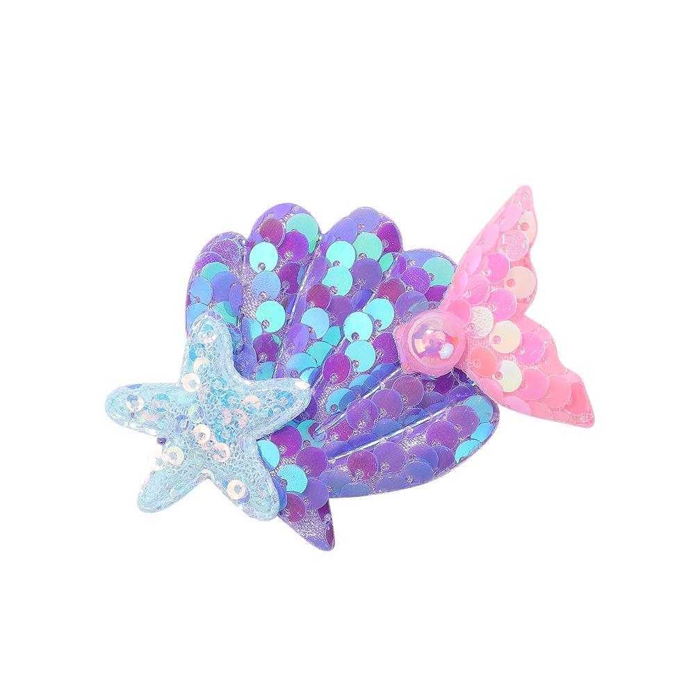 8pcs Shells Pearl Starfish Hair Clips Mermaid Princess  Alligator Hair Clips Ofr Girls Birthday Party Christmas Gift