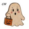 Indoor Halloween Fireplace Decor Haunted House/Cute Ghost Wooden Table Ornaments, Rustic Farmhouse Tiered Tray House Ornament Decor, Vintage Tabletop