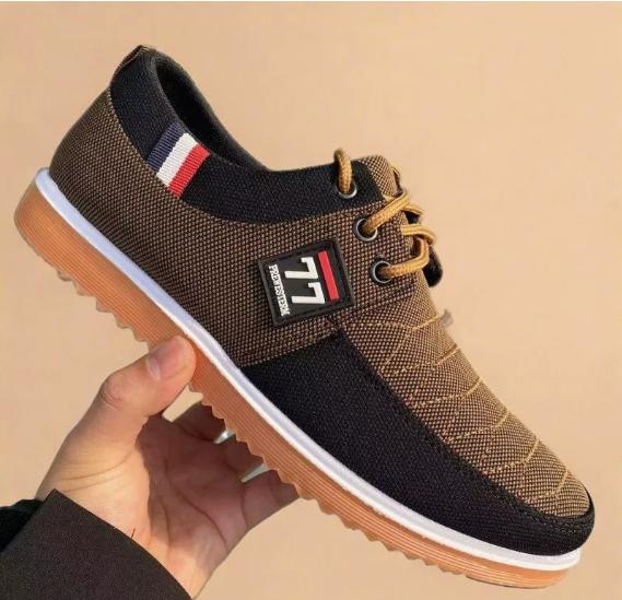 Fashion Men's Canvas Shoes Lightweight Sports Shoe Summer Men Mesh Breathable Vulcanized Shoe Lace Up Man Sneakers Working Shoe for Male