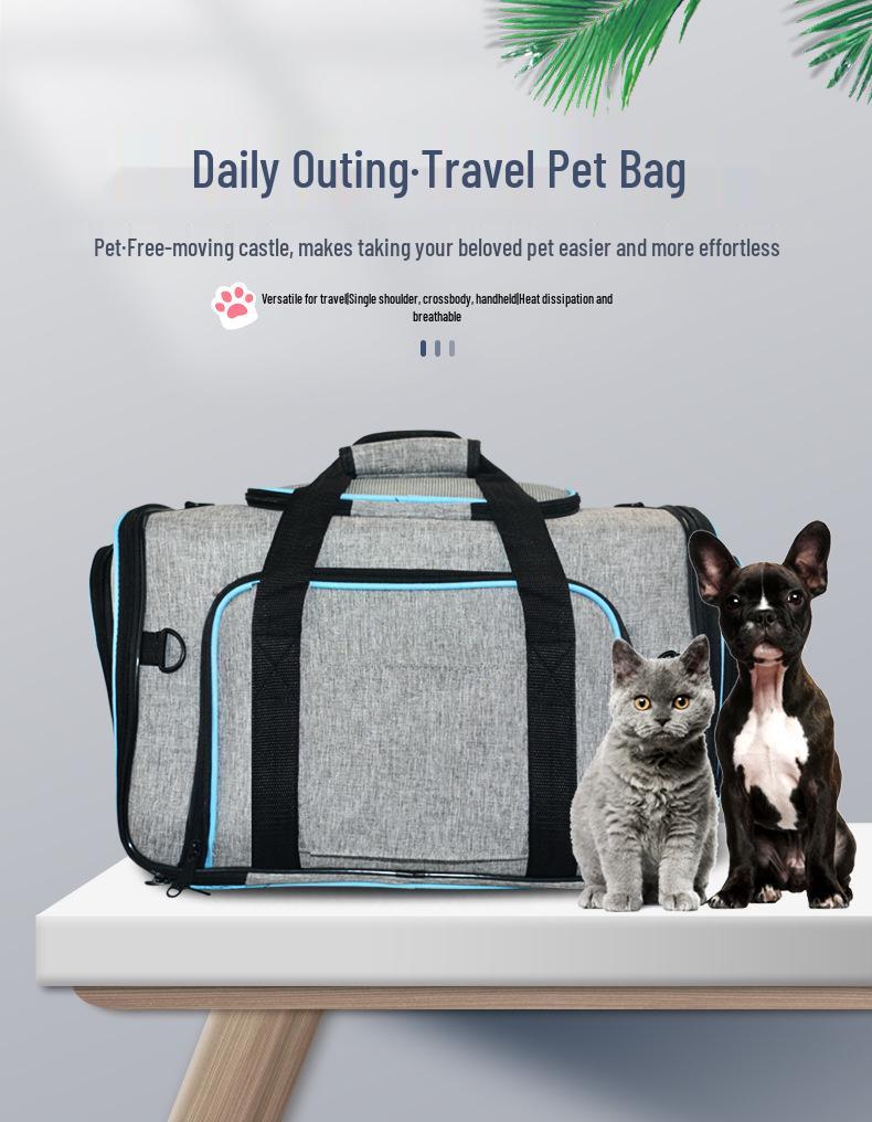 Aviation Foldable Breathable Expandable Four-Door Portable Pet Carrier