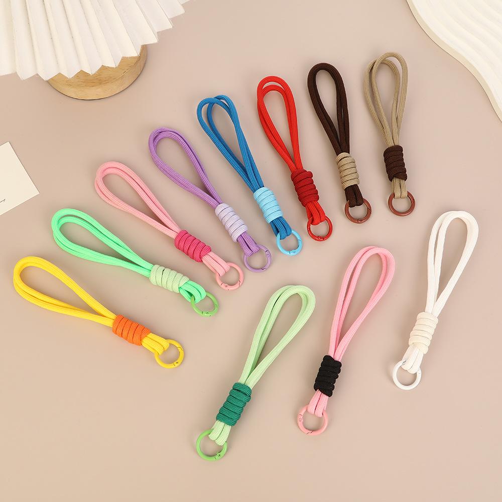 Colorful Woven Mobile Phone and Keychain Lanyard with Anti-Lost Pendant