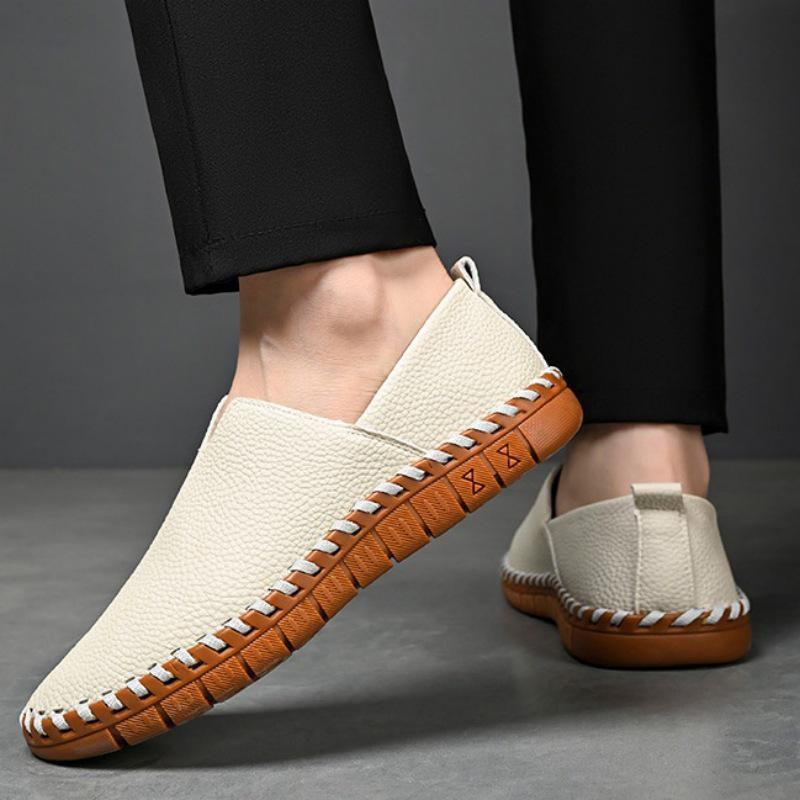 Herren Rutschfeste Weiche Sohle Leder Fahr-Loafer