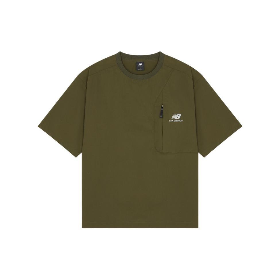 New Balance Fashion Style T-Shirt Asia Sizing Dark Green Men s AMT22371-KAC S
