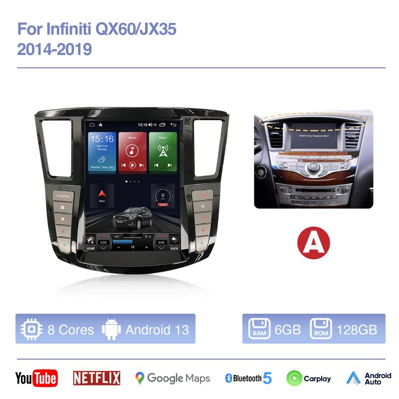 12.1" For Infiniti QX60/JX35 2014-2019 Car Smart Multimedia Video Player GPS Navigation Radio Android13 4G AUTO Stereo 360camera