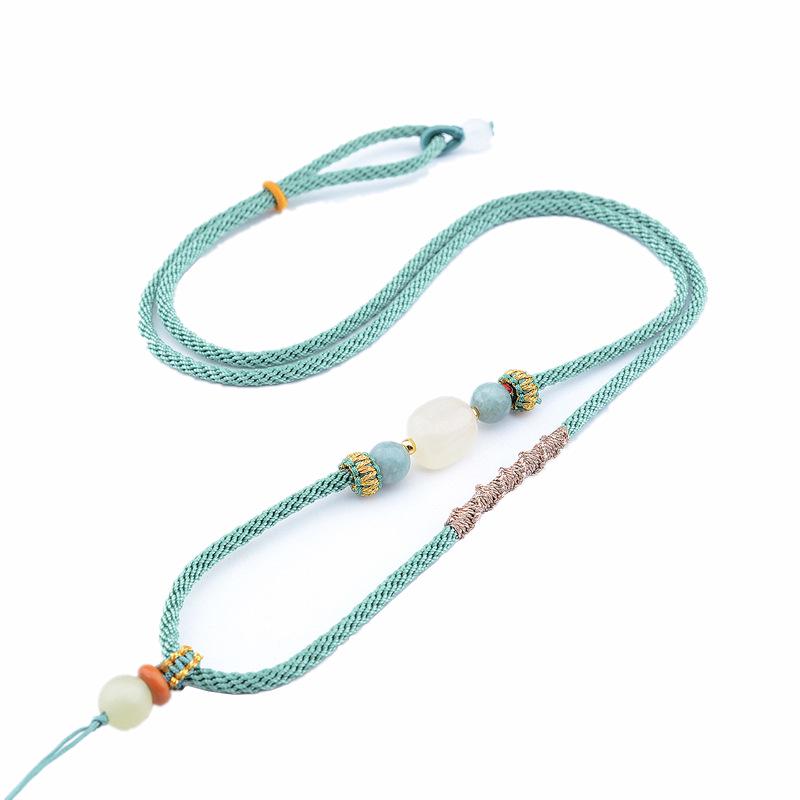 Hand-Woven Peace & Luck Qiankun Knot Jade Pendant Necklace