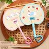 Summer Portable Handmade Woven Straw Fan with Embroidery, Household Mosquito-Repelling Banana Leaf Fan for Children, Durable