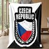 Czech Republi Football Printed Flannel Blanket Skin Friendly Warm Decorative Throw for Indoor Couch Bed Daily Use