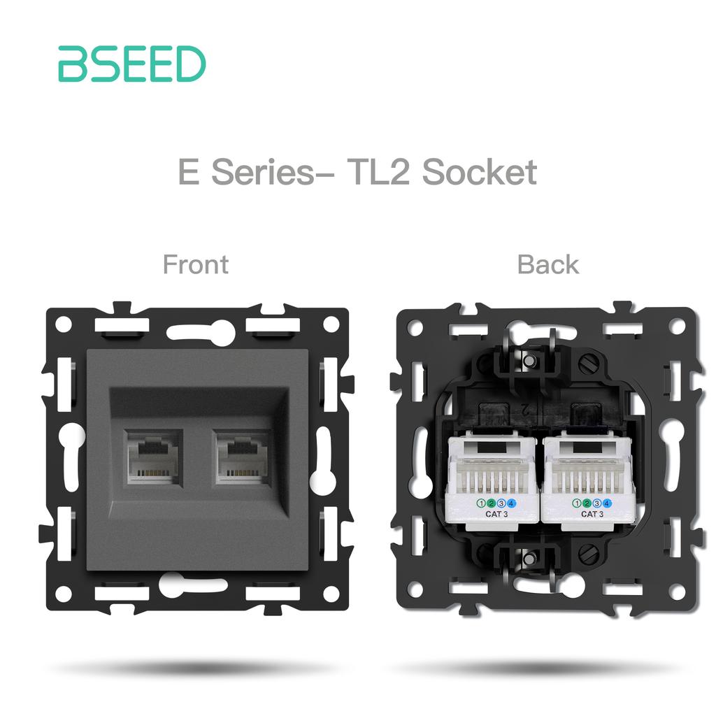 BSEED Switch DIY Modules Smart Light Switch Parts White Glass Frame DIY Combination Wall Sockets USB Charge Key E-Series