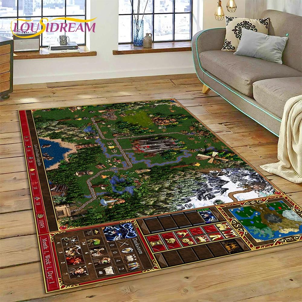 Heroes of Might and Magic Retro Hry Koberec Rohožka do Ložnice Obývacího Pokoj Domácí Dekorace Pohovky, Dětská Hra Velká Dekorace Podložka na Podlahu