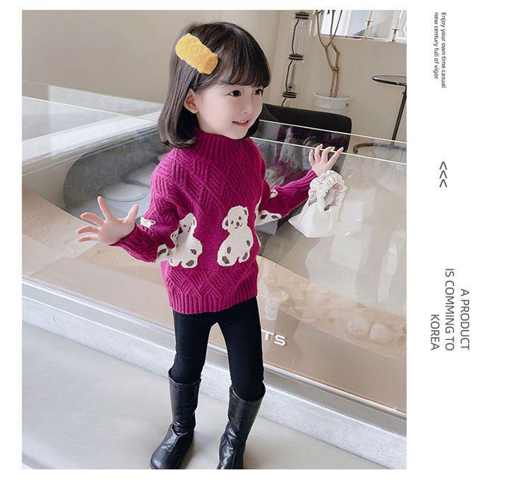 Dicker Pullover für Mädchen: Herbst-/Winterpullover mit Fleece - Warm, Stilvoll Gestrickt für mittelgroße bis große Kinder
