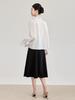 Nanyou Women's Romantic French Lace Collar Bell Sleeve Top - Anti-Wrinkle, Elegant Spring Shirt