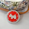 Rhinestone Puppy Mirror Magnetic Suction Solid Color Round Mobile Phone Airbag Bracket Retractable Wind Portable Ring Buckle