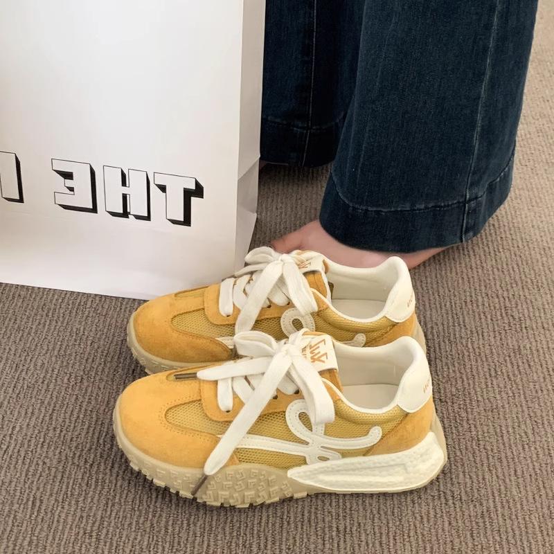 

Platform women s new yellow shoes, summer mesh breathable casual sports net shoes 40 жёлтый