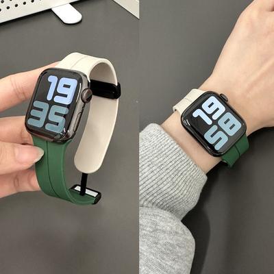 Magnetic Strap For Apple Watch Ultra Band 49mm 45 Mm Silicone Bracelet iWatch Series 7 8 Se 6 5 3 44mm 45mm 40mm 41mm 42mm 38mm