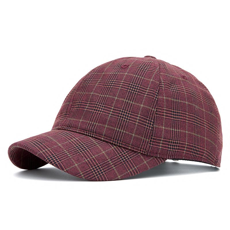 Plaid Short Brim Baseball Cap for Unisex Spring Summer Vintage Cap Outdoor Sun Hat