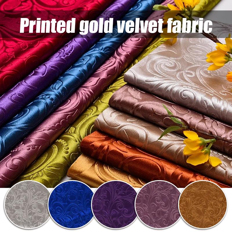 100*150cm Złoty Aksamit 3D Tłoczony Welur Gruba Tkanina Flanelowa Materiał na Tapicerkę Sofa Torba Poduszka Obrus